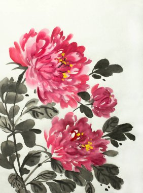 Açık arkaplanda parlak kırmızı şakayık