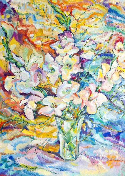 flowers on canvas