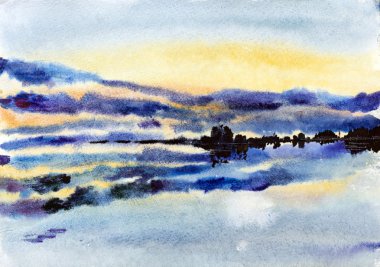 su gökyüzü yansıması