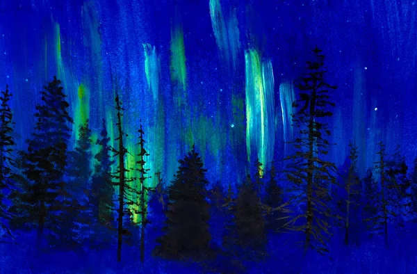 Crepuscolo e aurora boreale — Foto Stock