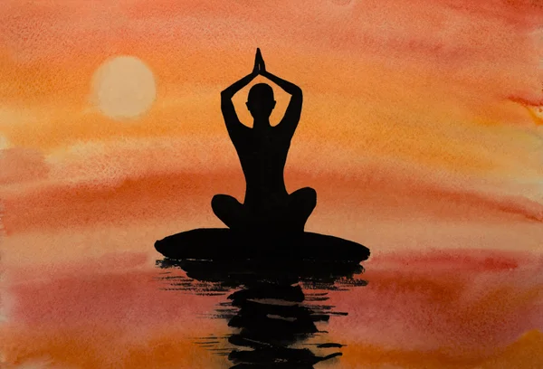 Meditation bei Sonnenuntergang — Stockfoto