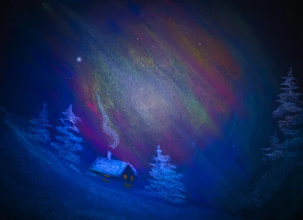 Luminosa notte polare — Foto Stock