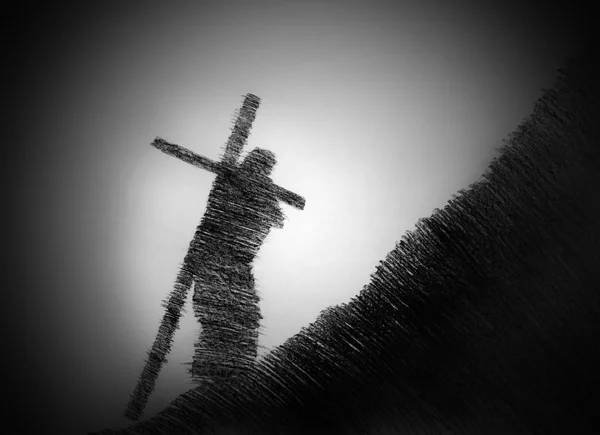 Man carrying the cross — Stock Photo, Image