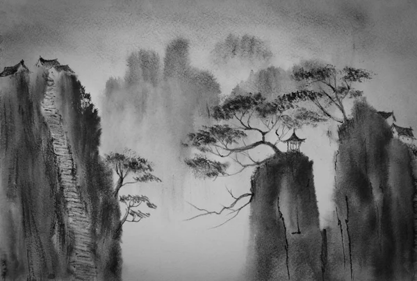 Çin dağlar ve Manastırı