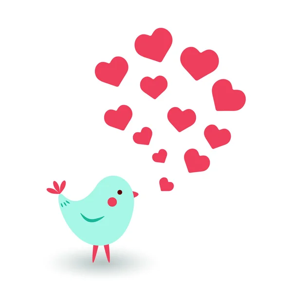 Szerelmes aranyos madár — Stock Vector