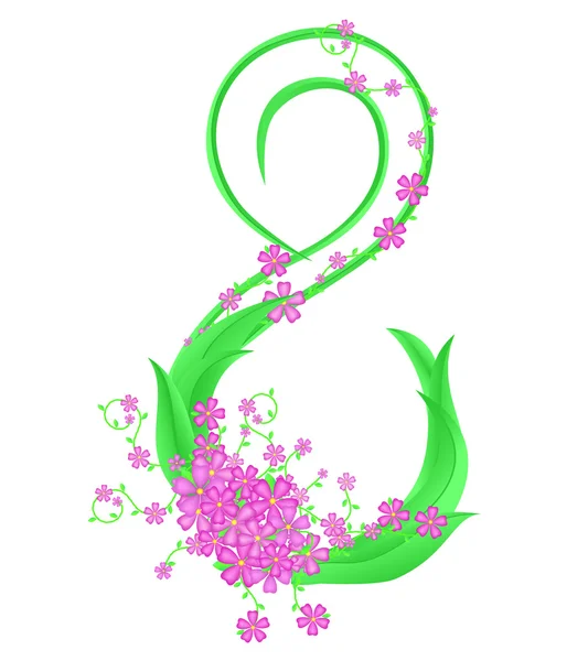 çiçeklerden yapılmış 8 numaralı.