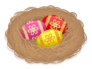 Yuva ile Paskalya yumurta - illüstrasyon