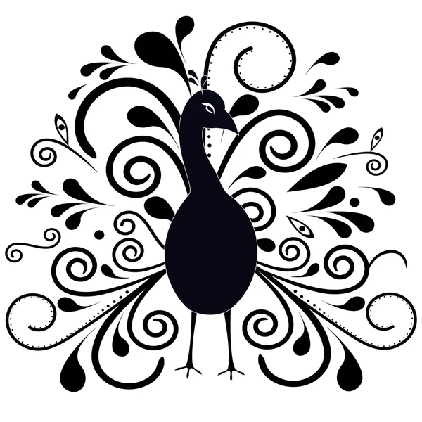 Pavo real - Ilustración . — Vector de stock