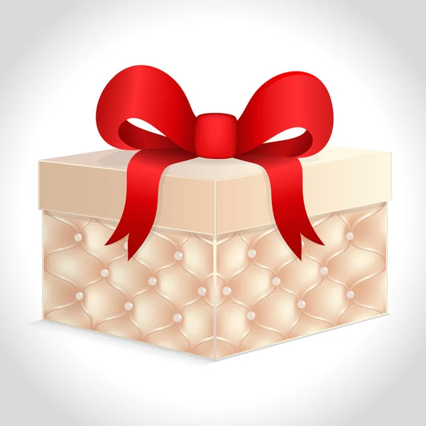 Kırmızı fiyonklu hediye kutusu.