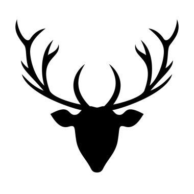 Geyik baş siluet - illüstrasyon.