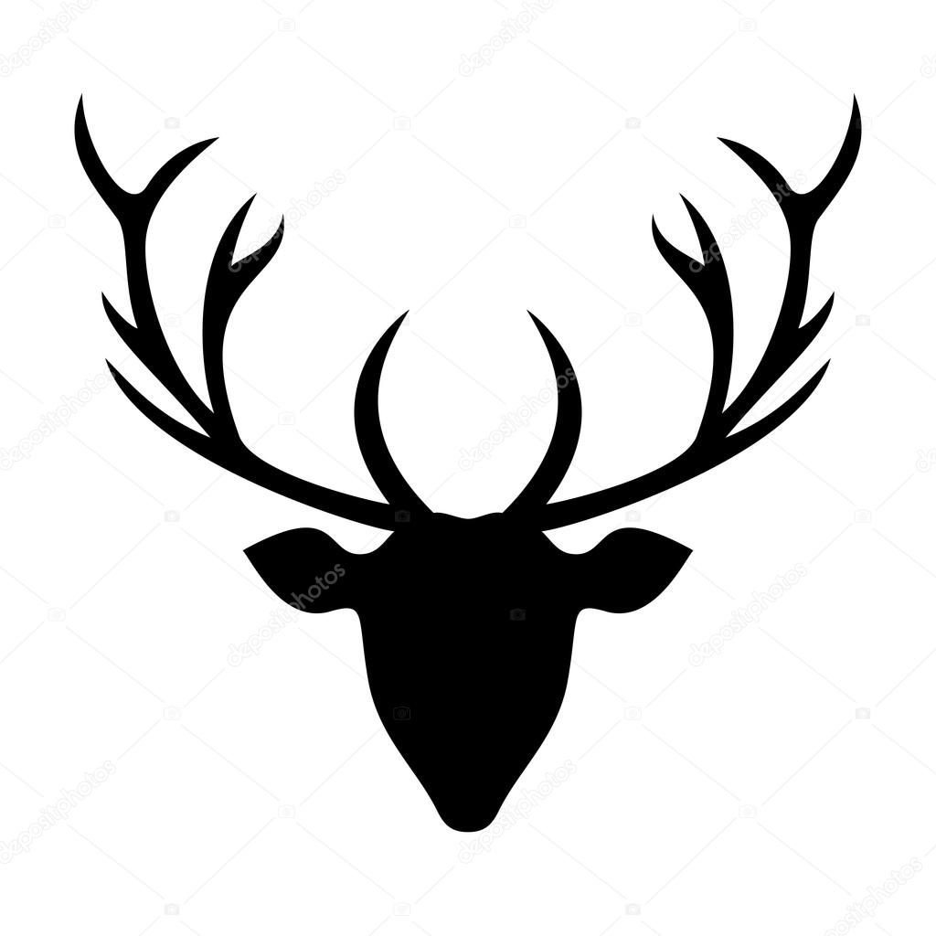 Deer head silhouette - Illustration.