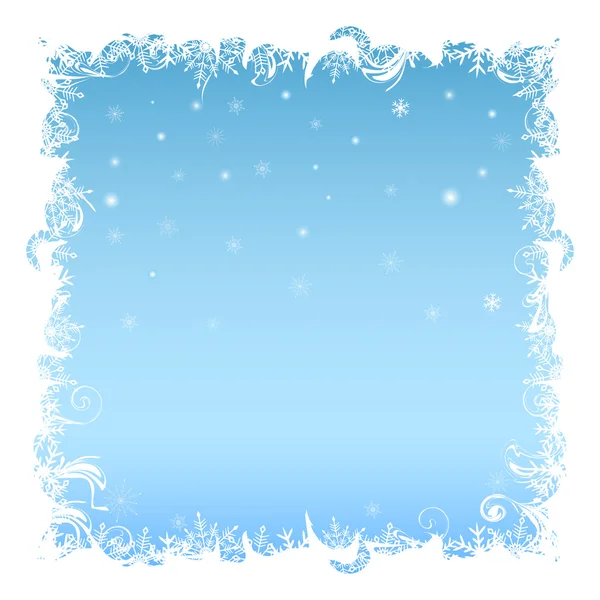 Jul bakgrund snöflingor med ljus - Illustration. — Stock vektor
