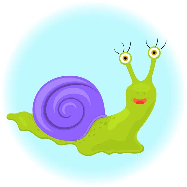 Sevimli çizgi salyangoz - illüstrasyon.