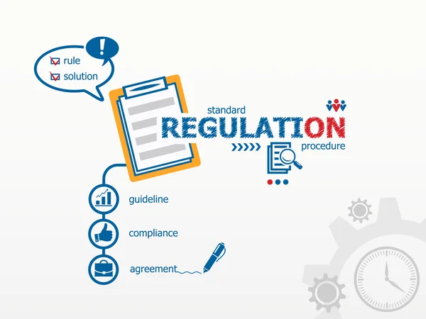 Regulierungskonzept und Notizbuch für Effizienz, Kreativität, — Stockvektor