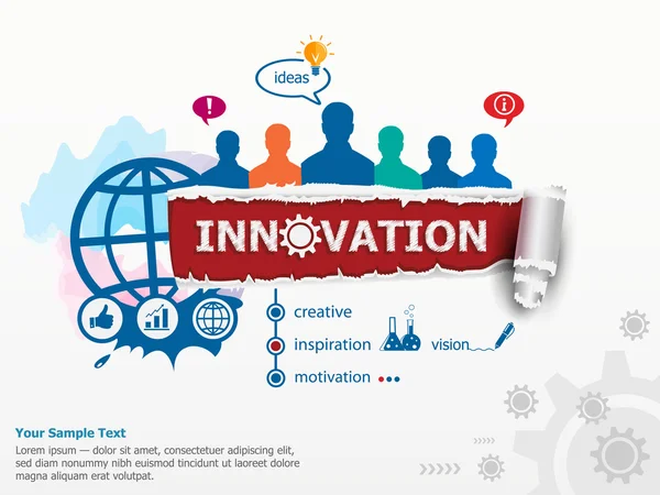 Concept d'innovation et groupe de personnes . — Image vectorielle