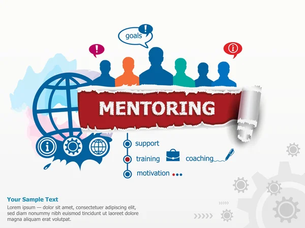 Mentoring concepn e grupo de pessoas . —  Vetores de Stock