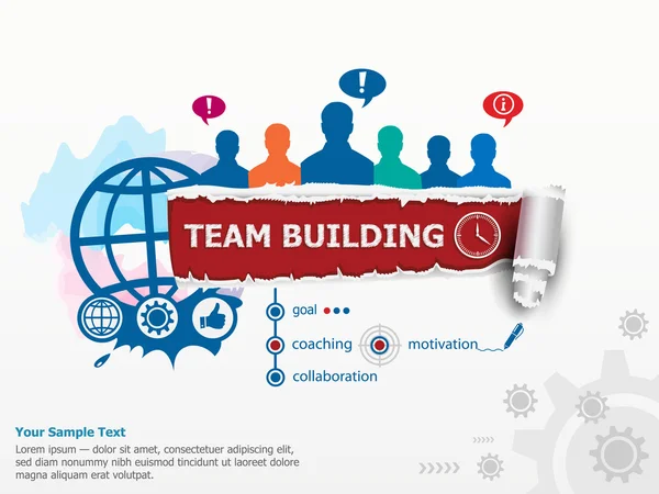 Takım oluşturma grafik kavramı ve bir grup insan.