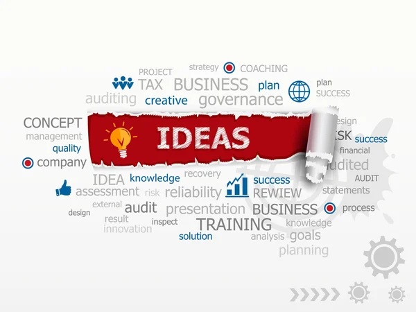 Idées - concept d'innovation word cloud . — Image vectorielle