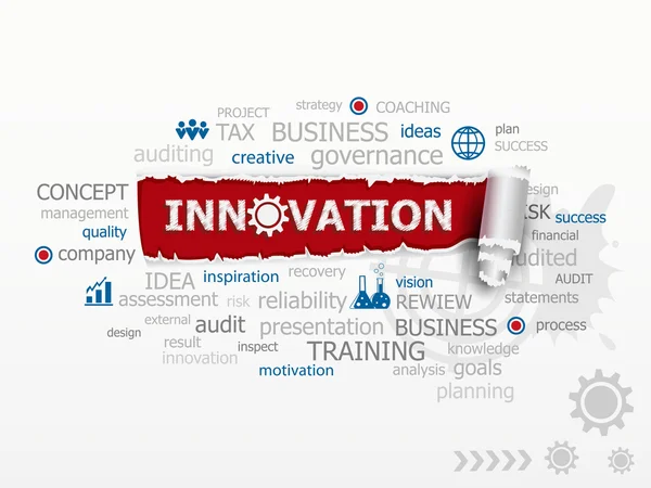 Concept d'innovation word cloud . — Image vectorielle