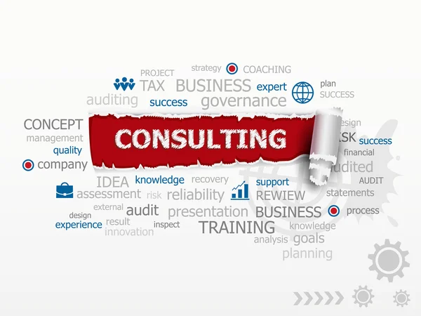 Consulting word cloud. — Stock Vector