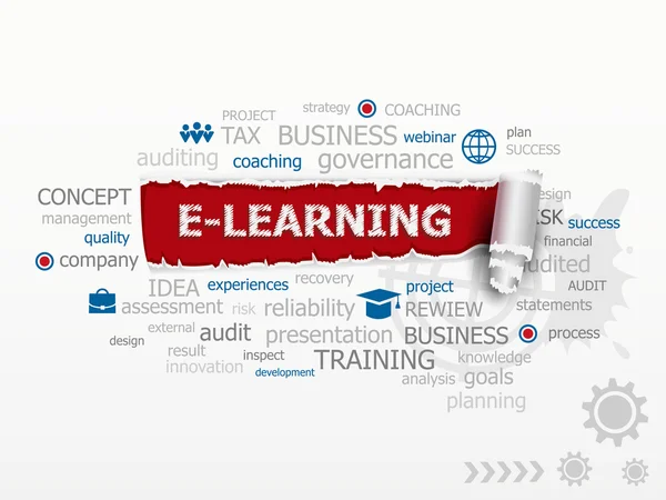 Word Cloud E-Learning. Stock Illustration
