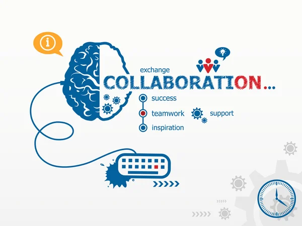 Concetti di illustrazione del design di collaborazione per le imprese — Vettoriale Stock