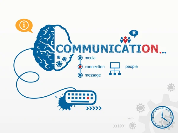 Концепции дизайна коммуникации для бизнеса — стоковый вектор
