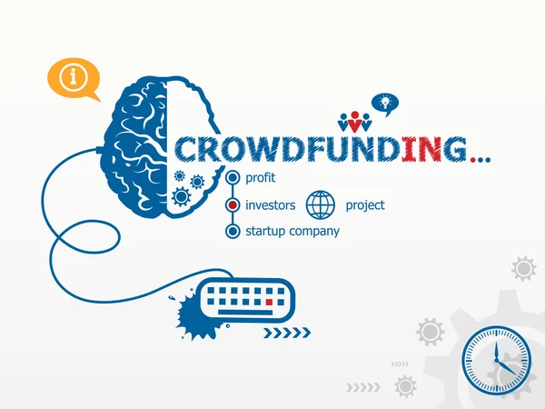 Crowdfunding concepts d'illustration de conception pour les entreprises — Image vectorielle