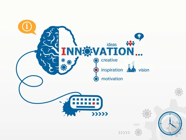Conceptos de ilustración de diseño de innovación para empresas — Vector de stock