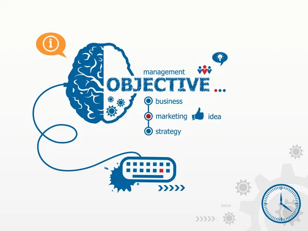 Concetti di illustrazione della progettazione obiettiva per le imprese, consulenza , — Vettoriale Stock