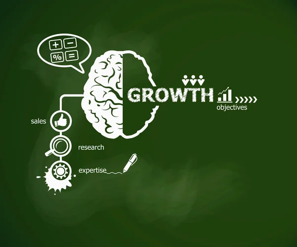 성장 개념 및 뇌. — 스톡 벡터