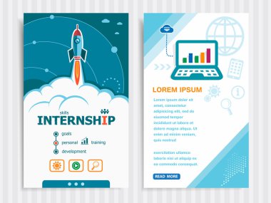 Project Internship concepts and Set of Banners. clipart