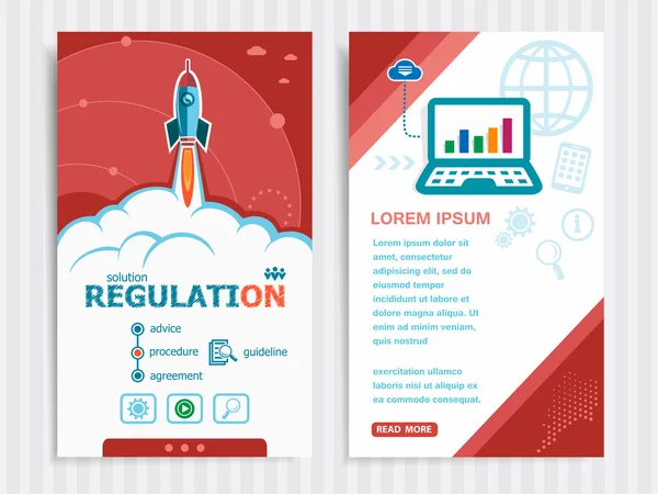 Regulación y concepto de fondo con cohete . — Vector de stock