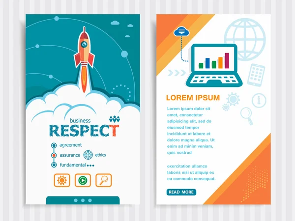 Plantilla de respeto al proyecto y conjunto de banners . — Vector de stock