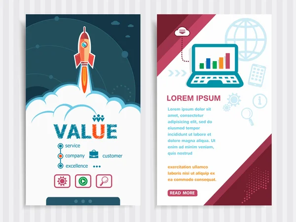 Modelo de valor do projeto e conjunto de banners . — Vetor de Stock