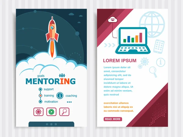 Concetti di Project Mentoring e set di banner . — Vettoriale Stock