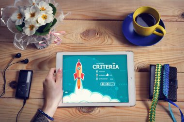Dizüstü bilgisayar, tablet pc ve ölçüt tasarım konsepti