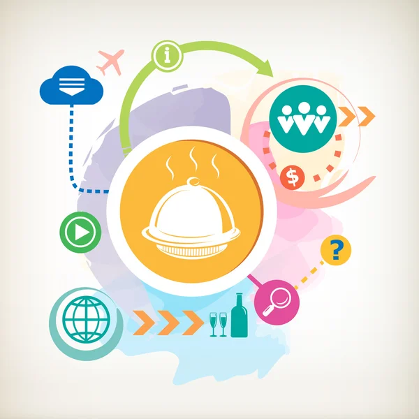 Tepsi ve soyut renkli sulu boya arka plan bulut