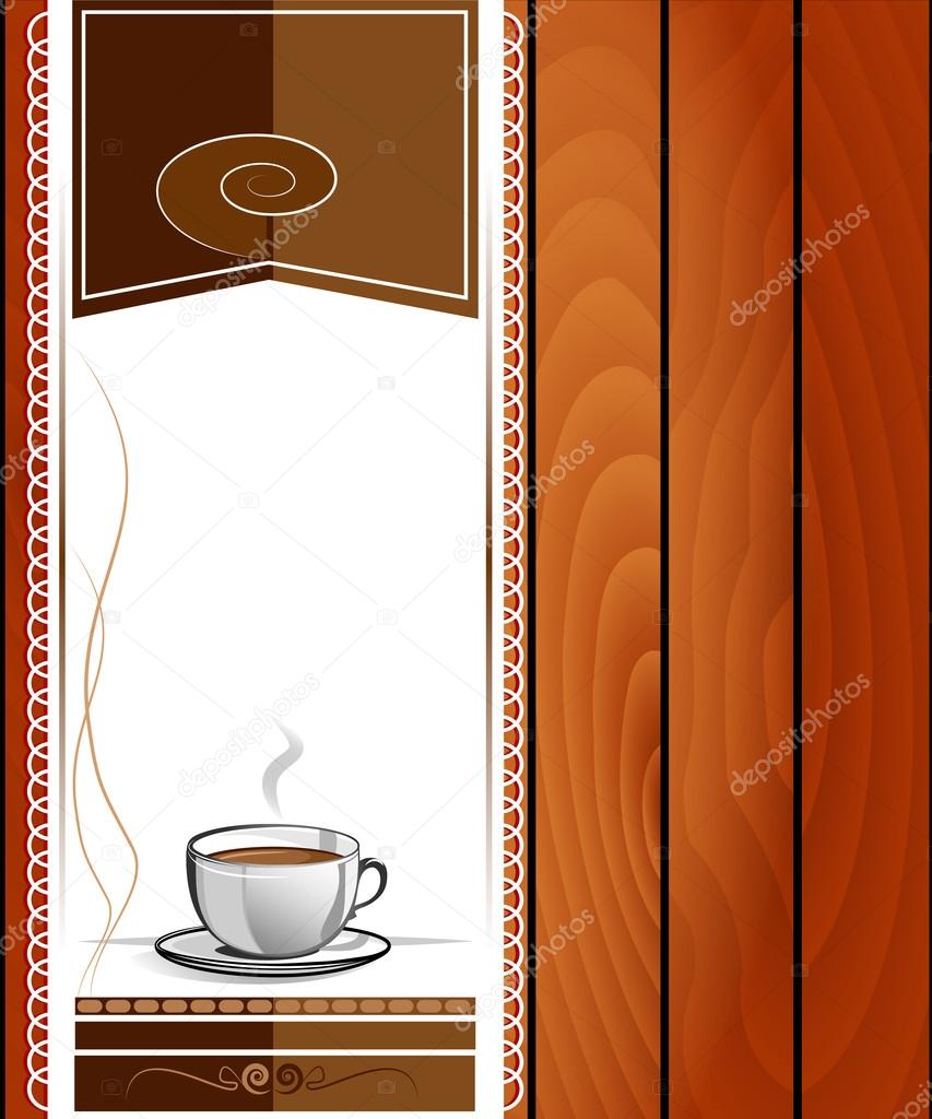 Cup of hot drink - coffee, tea. Menu for restaurant