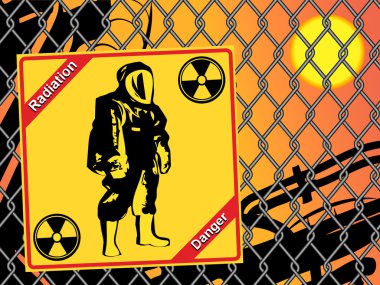 Radiation suit - sign radiation. Danger clipart