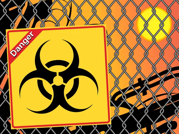 Bio hazard sign. Yellow and black bio hazard — Stock Vector