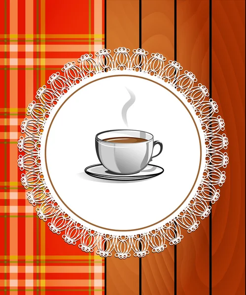 Csésze forró itallal - kávé, tea. Menü-étterem — Stock Vector