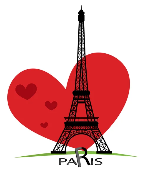 Tarjetas paris como símbolo de amor y romance de viaje — Vector de stock