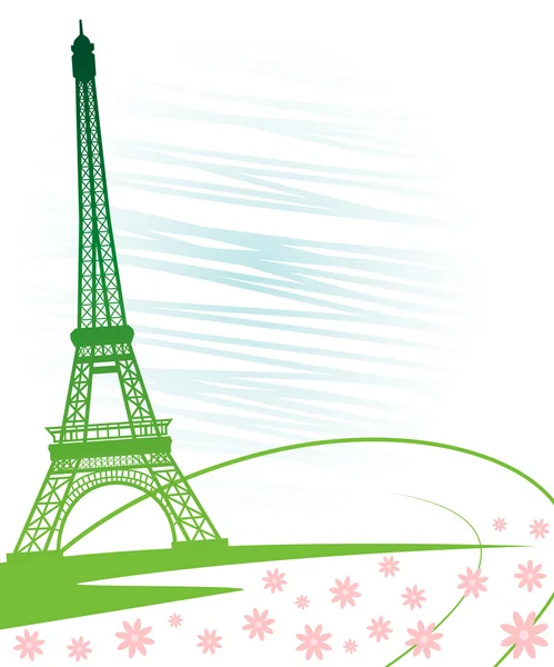 Eiffel tower in Paris for travel design. — Stock Vector