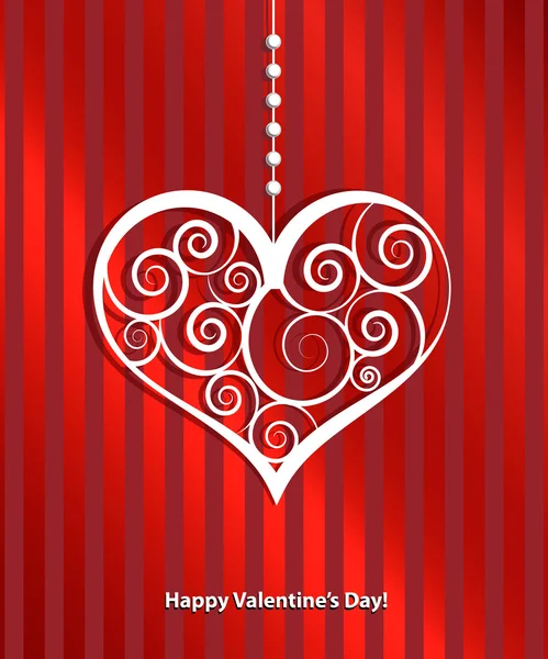 Happy valentines day cards with ornaments, hearts — Stock Vector