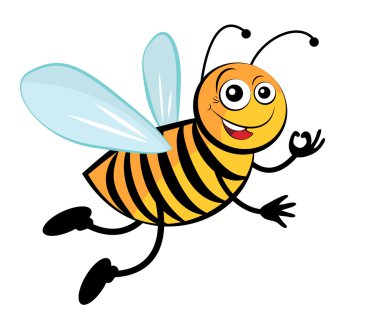 Arı. Sevimli çizgi arılar.