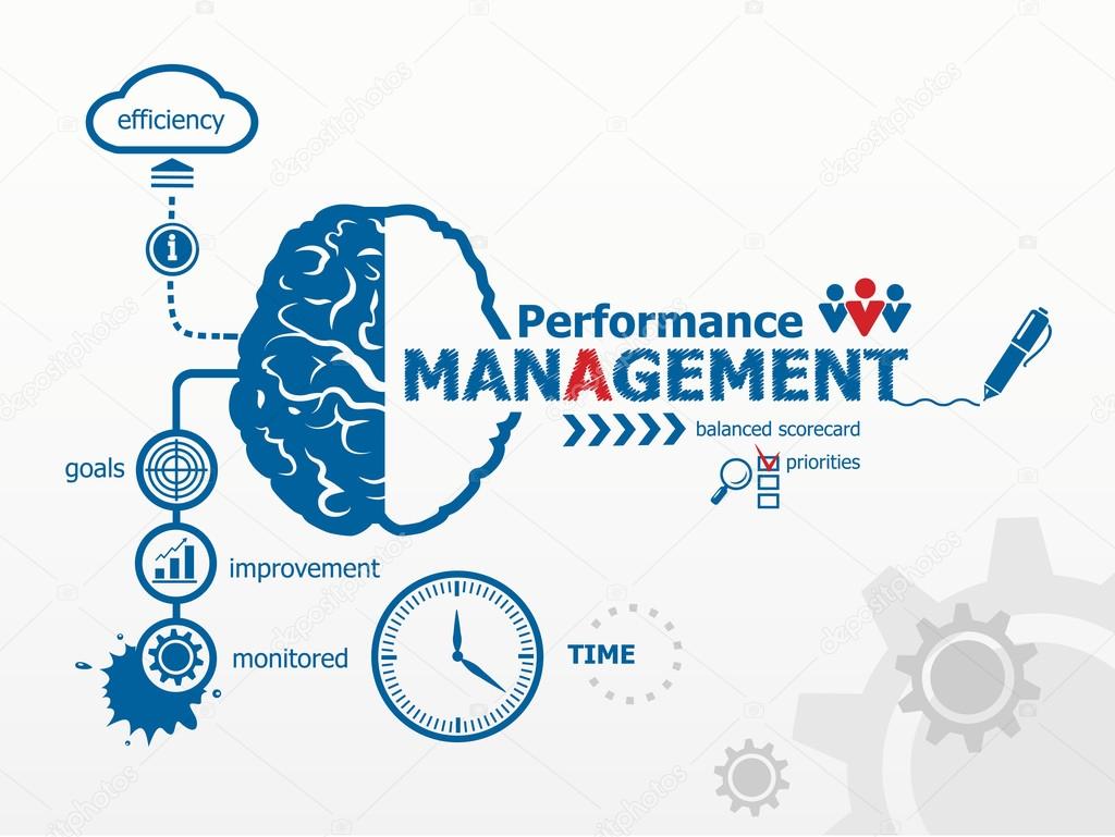 Performance management. Business strategy concept