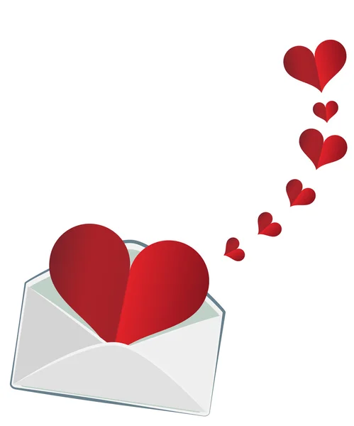 Le cœur dans l'enveloppe — Image vectorielle