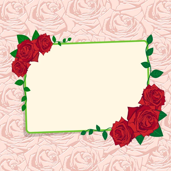 Ροζ σιλουέτα της Ρόουζ. Λουλούδια φόντο — Διανυσματικό Αρχείο