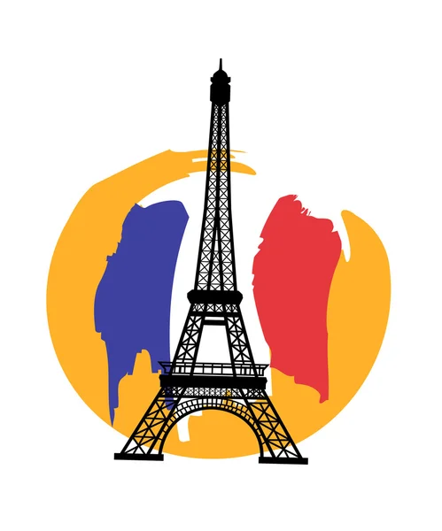 Paris with Eiffel tower — Stock Vector